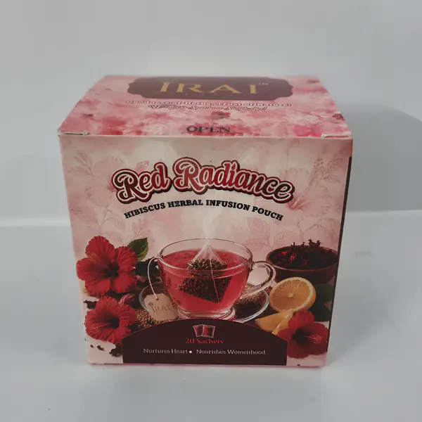 RED RADIANCE – HIBISCUS HERBAL INFUSION POUCH – 20 SACHETS